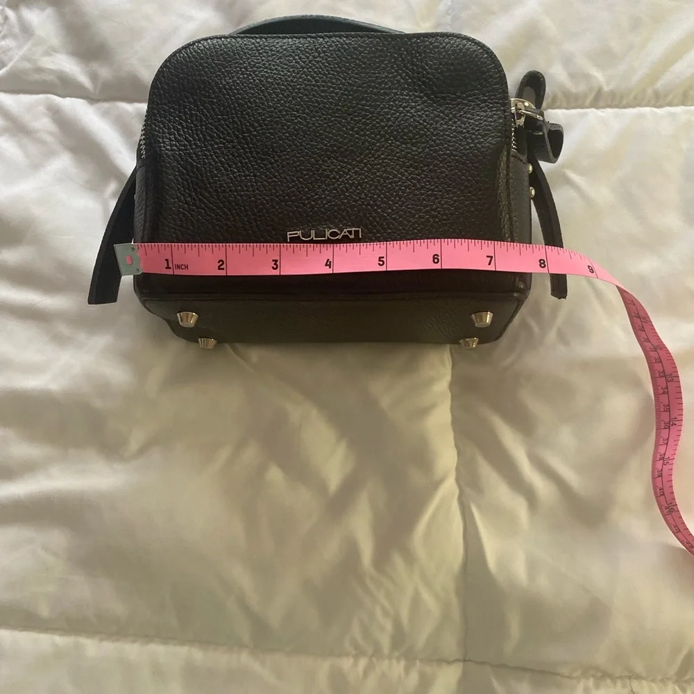 EUC PULICATI genuine leather made in Italy black crossbody/ hand bag - Picture 15 of 16
